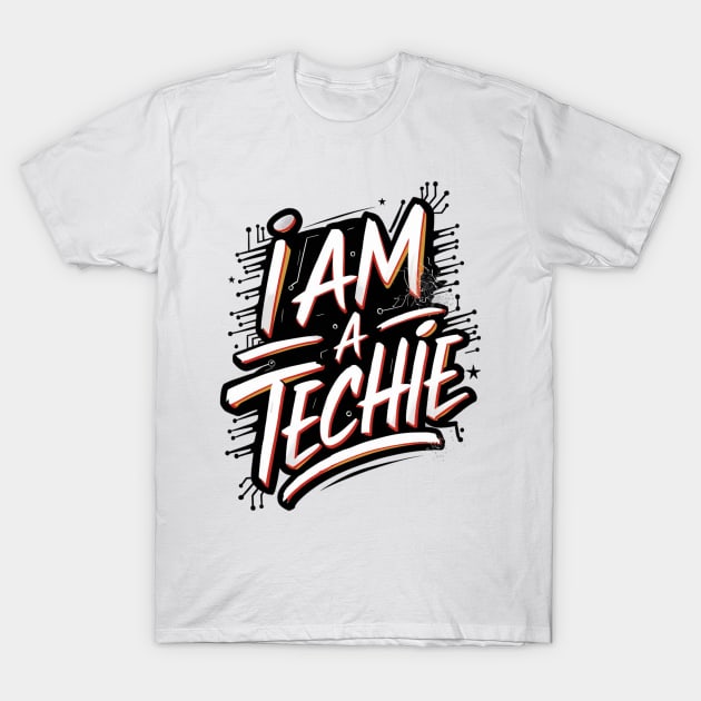 Techie Vibes: Typography T-shirt T-Shirt by UrbanBlend